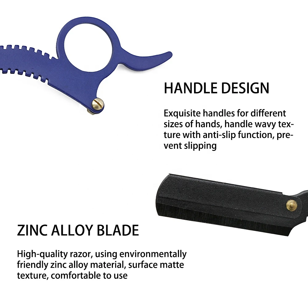 Colorful Stainless Steel Finger Handle Shaving Blade Knife Razor Best Safety Beard Folding Removal Straight Razor for Man