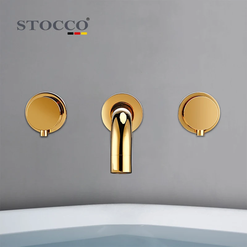 brushed gold tall basin faucet with sink modern bathroom mixer wall mounted bathroom faucet