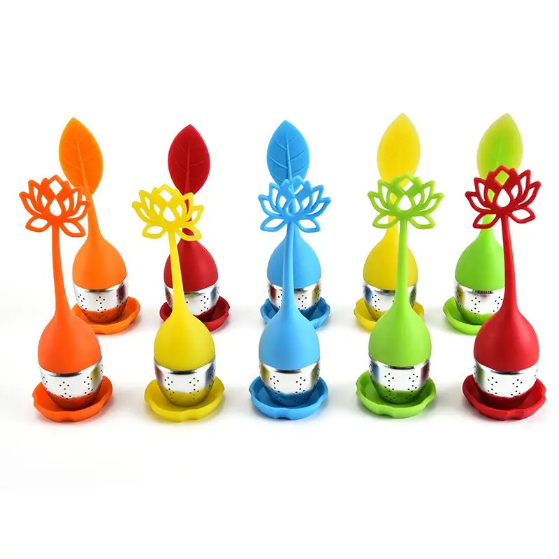 
Maple Shaped Silicone Handle Stainless SteeL Tea Cute Strainer Fashion Filter Infuser tea strainers 