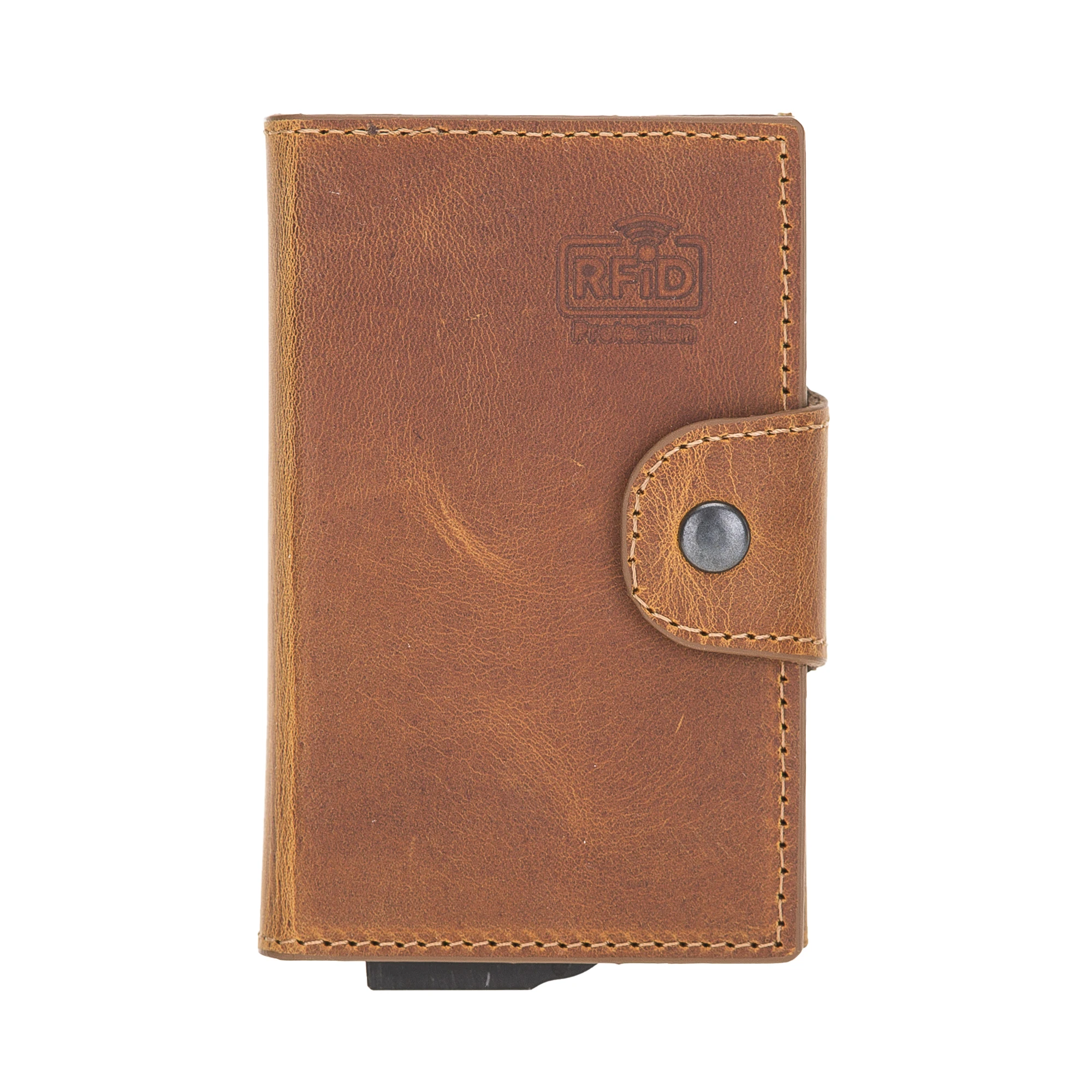 MONDELLO Genuine Leather Handmade Card Holder with RFID Protection and Color Optional