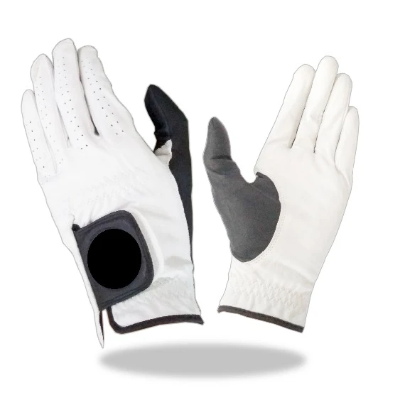 Golf Glove White with Combination Black and Grey color in Thumb
