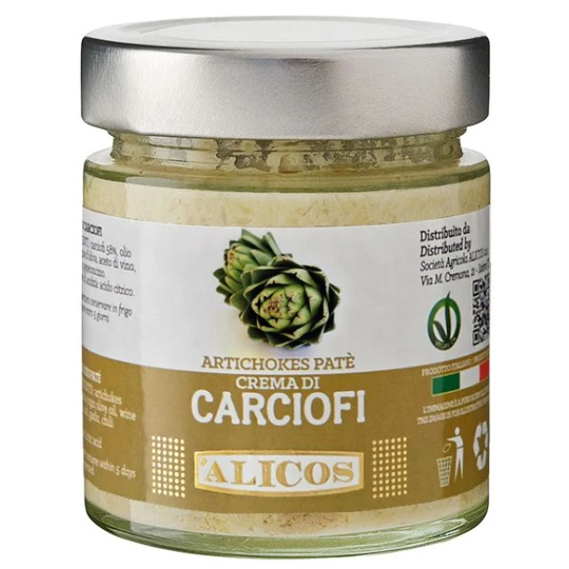 Made in Italy ready to eat  preserved food for bruschetta glass jar 180 g artichokes pate for seasoning