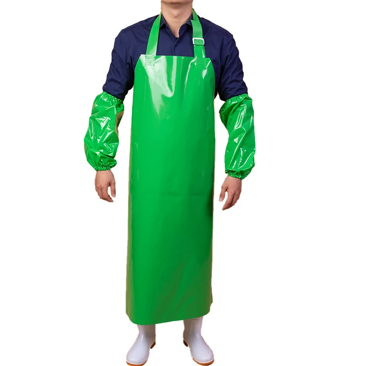 Unisex PVC Double-Shoulder Apron Waterproof Oil-Proof Thicken Acid Resistant Kitchen
