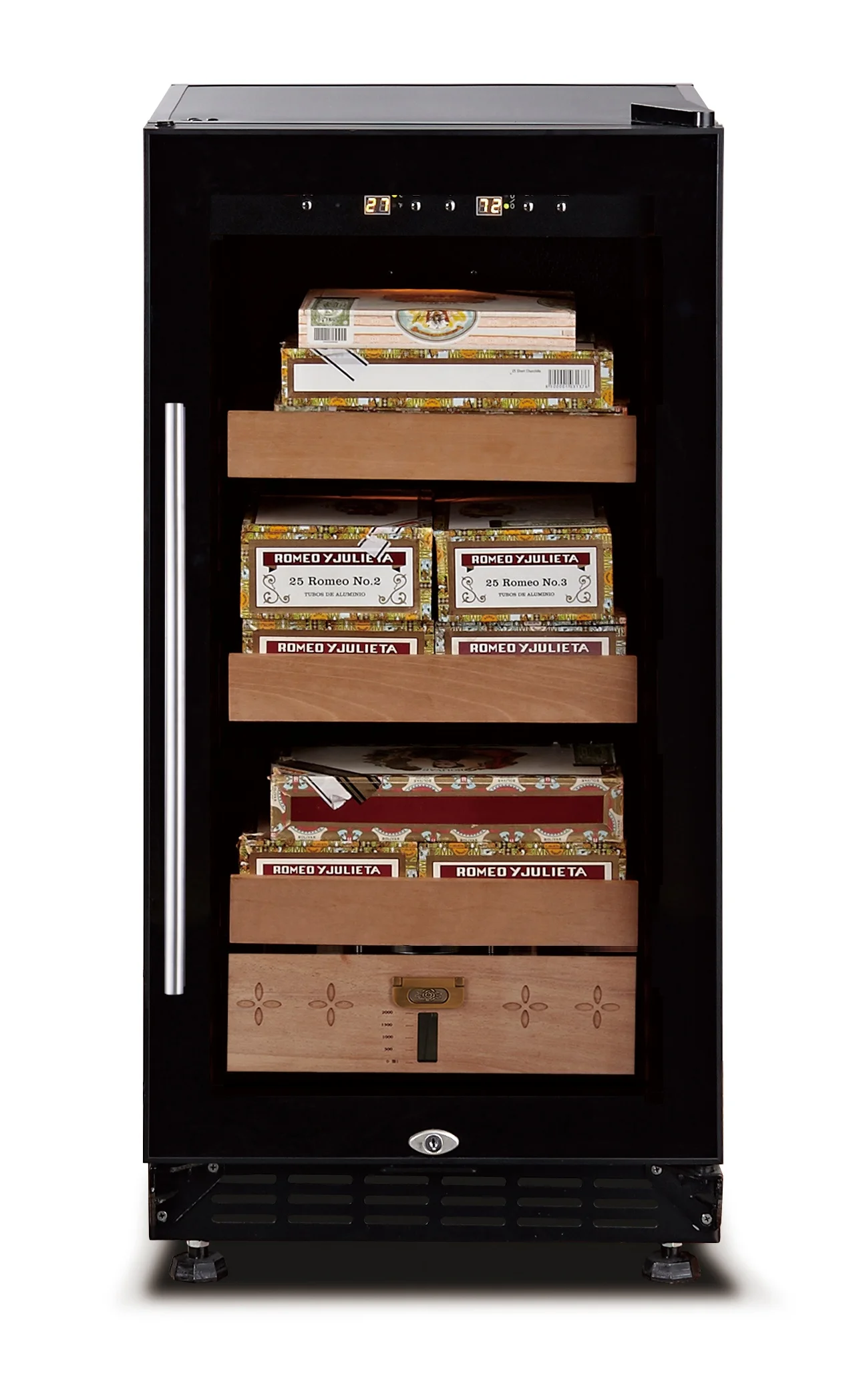 NewAir 400 Count Electric Cigar Humidor Stainless Steel with Digital Temperature Controls cigar humidors