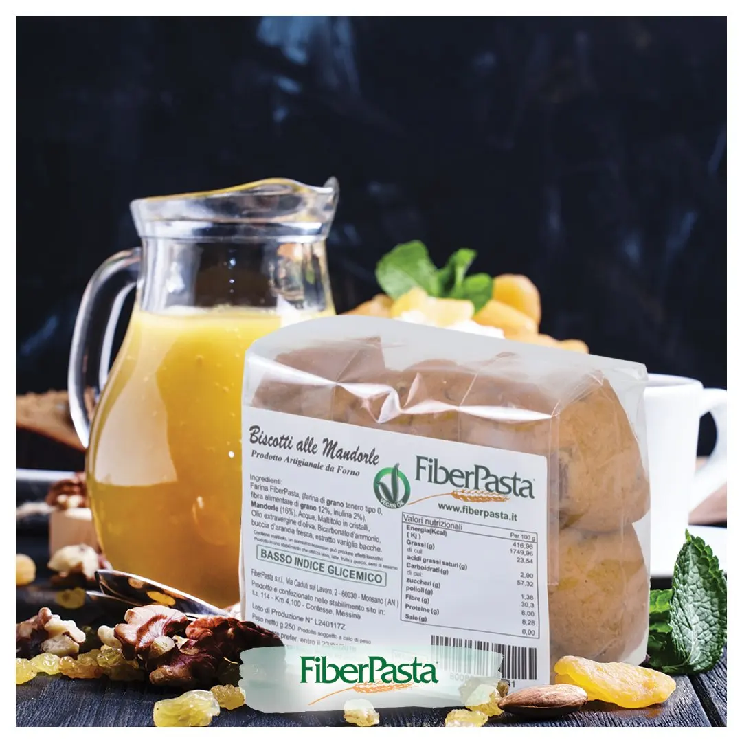 ITALIAN ALMON BISCUITS WITH LOW GLYCEMIC INDEX No Palm Oil - Handmade VeganOk Biscuits with premium ingredients