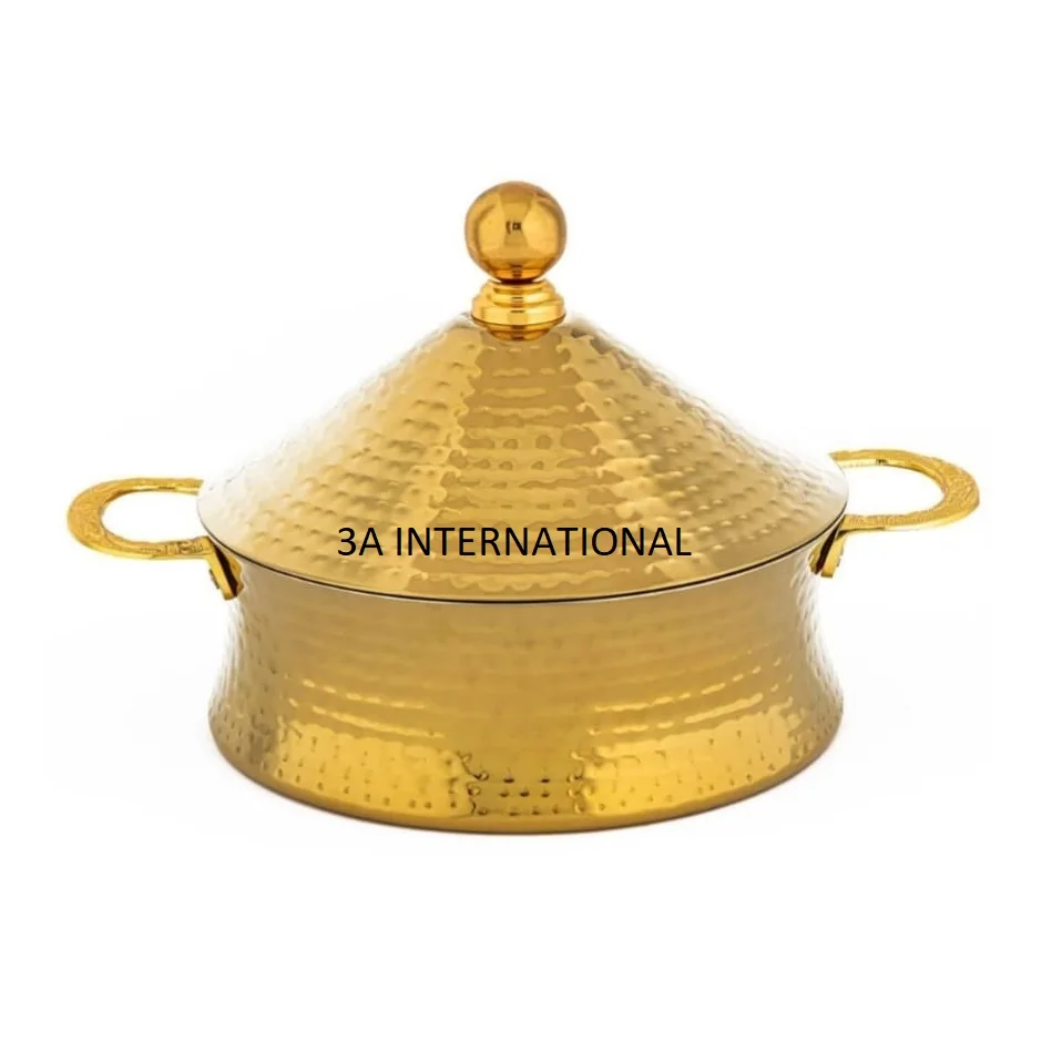 Handi Style Hotpot Set Of Three (Handi Shape) Silver finishing Good Quality Material Wholesale Prize