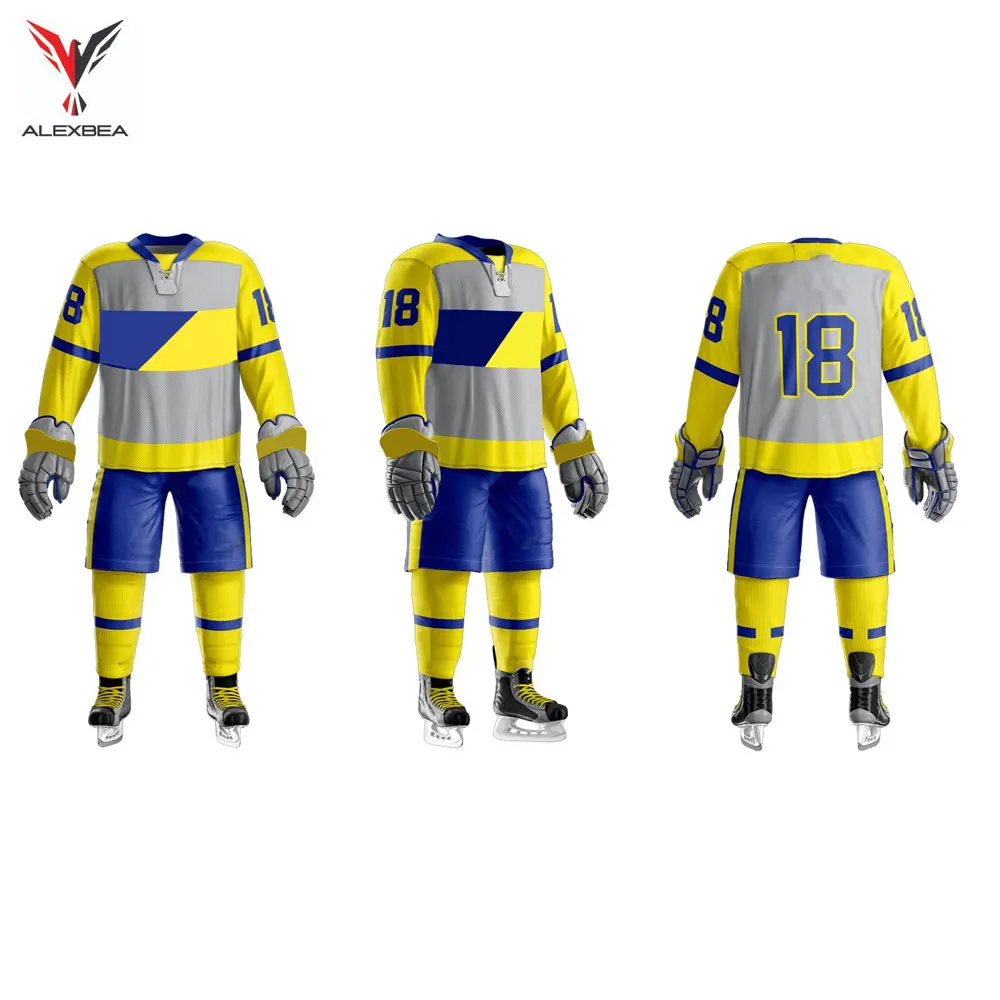 Новейший профессиональный дизайн униформа для хоккея с шайбой Спортивная командная одежда комплекты униформы