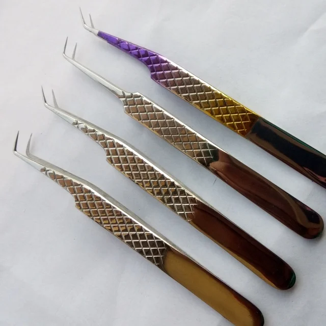 
High Quality Eyelash Tweezers 5pc set with custom Logo 