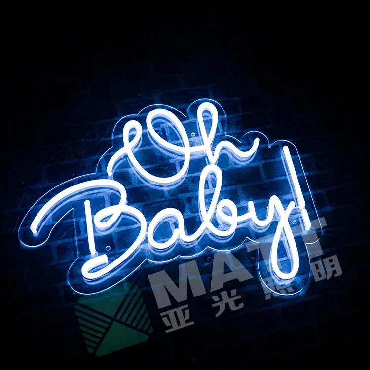 
Custom Led Neon Sign Matt Wedding Custom Name Silicone Neon Sign Letters Oh Baby NEON Light CAR Event & Party Office Shops PVC 