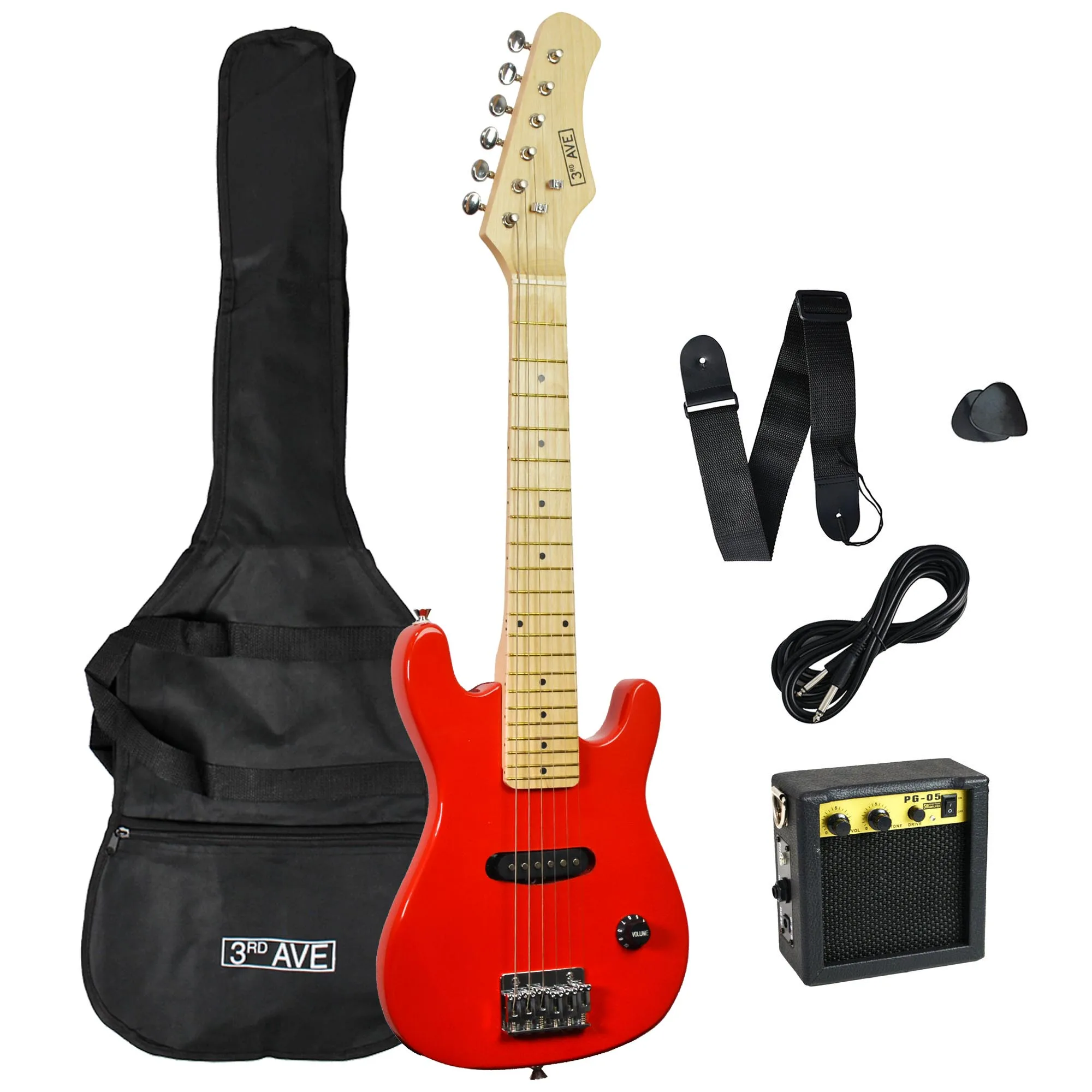 3rd Avenue STX30 1/4 Size 30 Inch Junior Electric Guitar Pack with Mini Amp, Gigbag, Strap, Cable and Picks