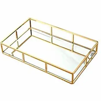 STYLES MIRROR GOLD COLOR METAL TRAY CLASSIC DESIGN GOOD QUALITY HANDMADE IRON SERVING