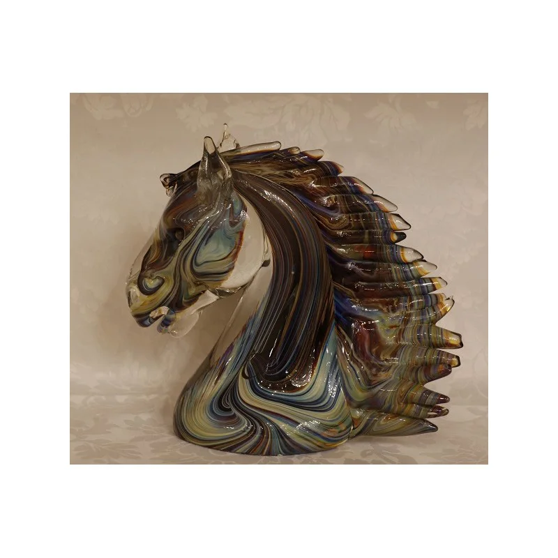 Made in Italy Top Quality Murano Glass Horse Head Sculpture Made in Italy Hot Sale