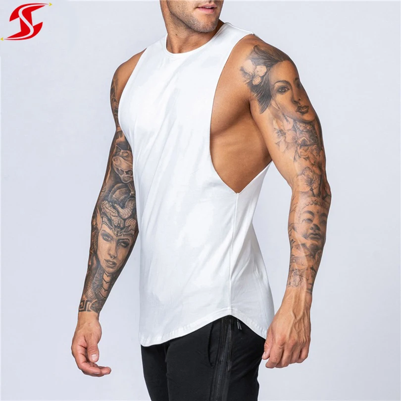 OEM новый дизайн высокое качество Мужская модная летняя майка без рукавов из полиэстера и хлопка
