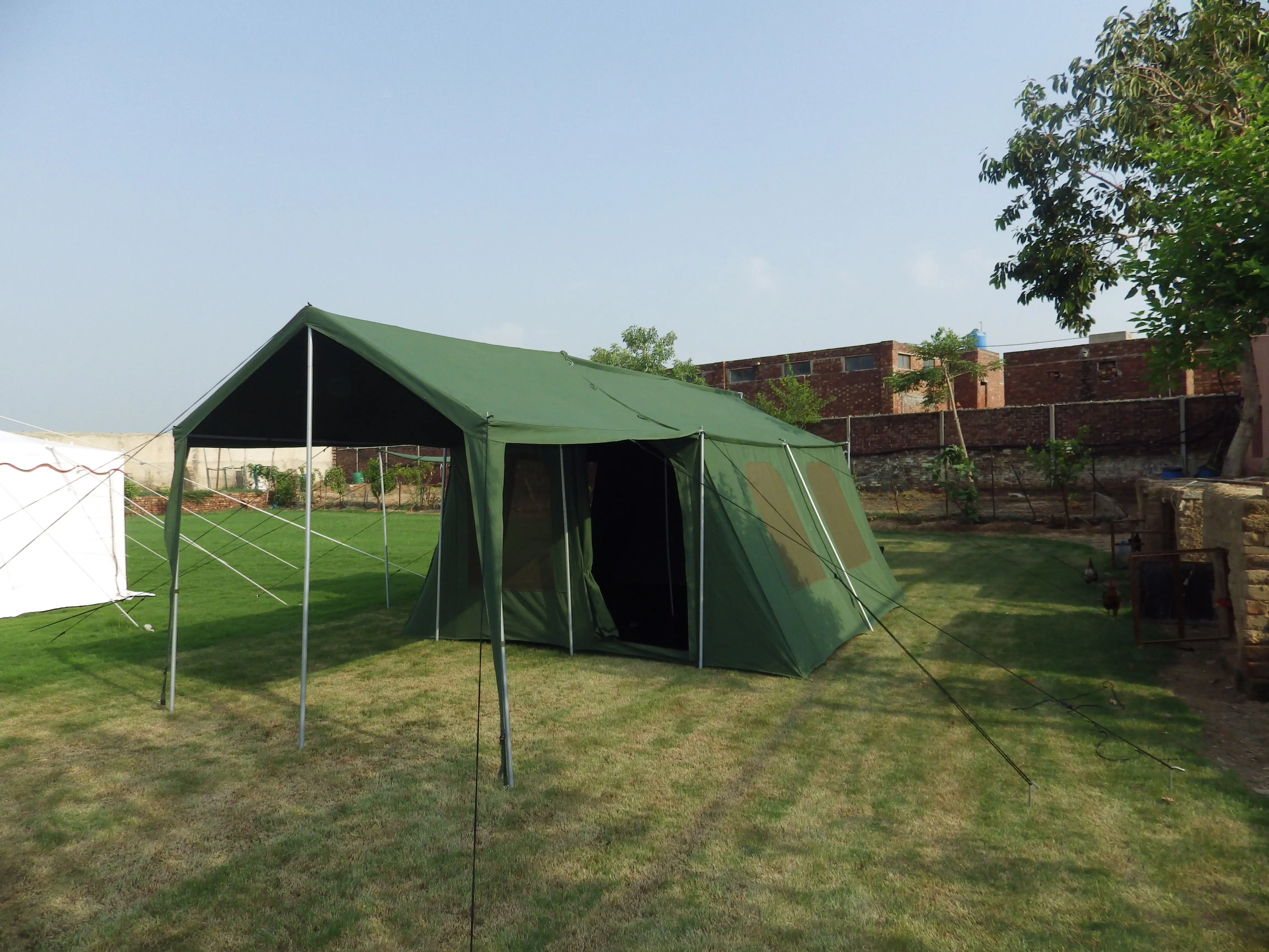 High quality hard floor camper trailer outdoor family event canvas safari lodge tent / Outdoor Canvas Lodge Tent for Camp