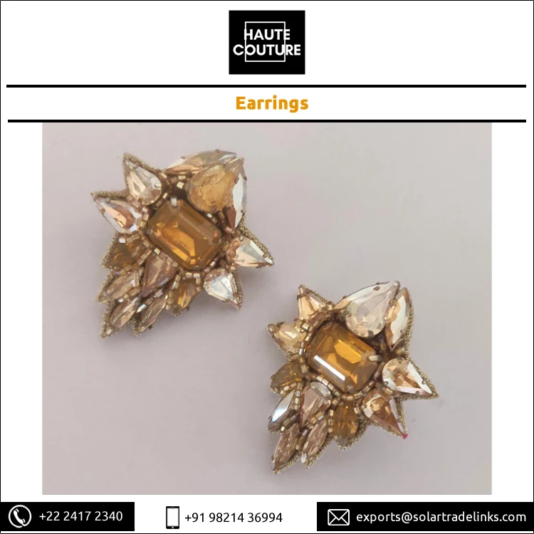 Женские Лучший Модный ручной вышивкой золотой опал прямоугольной формы Miyuki бусины праздничная одежда серьги-гвоздики