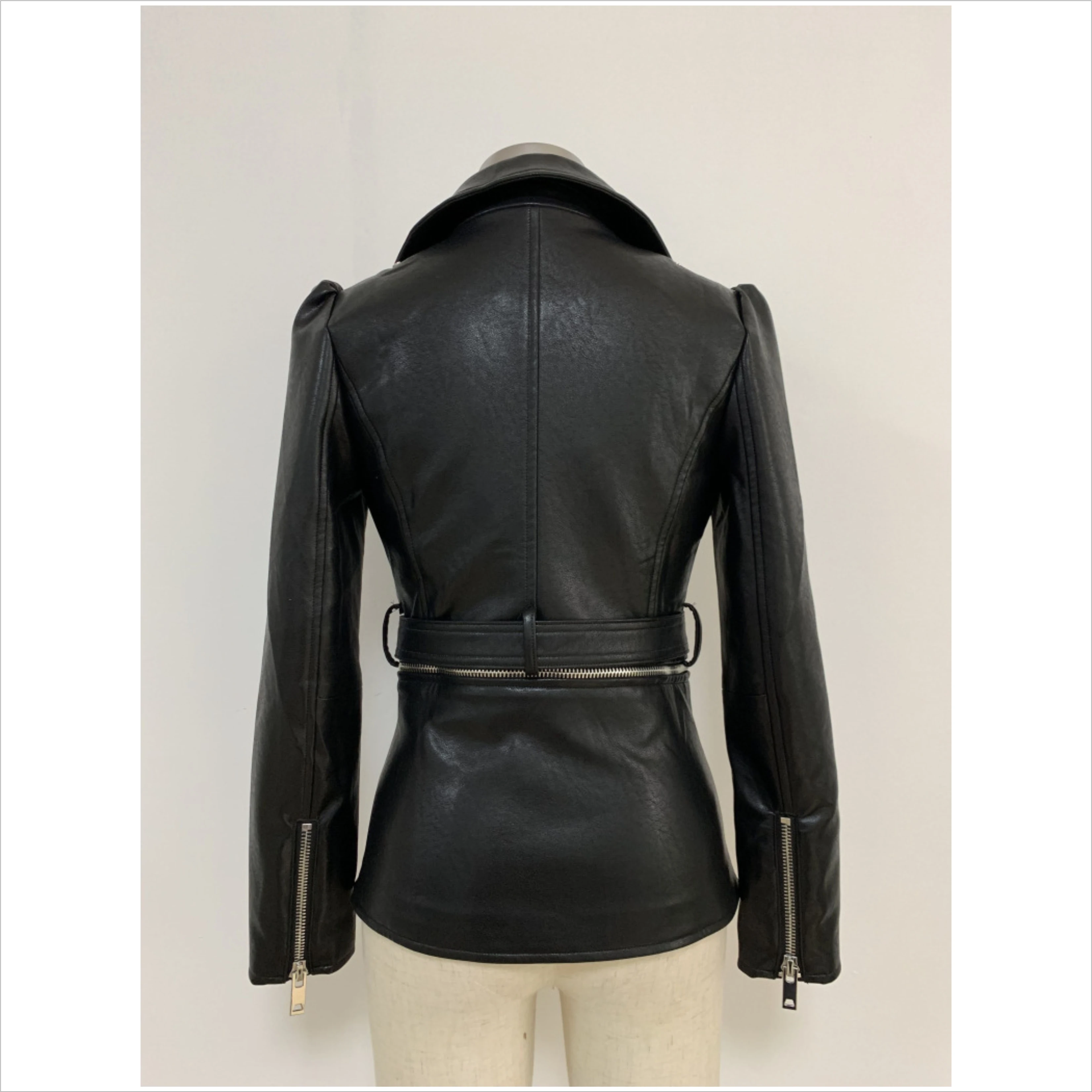 Fashion Woman Short Jacket Slim Streetwear Casual Oversized Solid Zipper Female Outwear Coat Women Motorcycle Leather Jacket