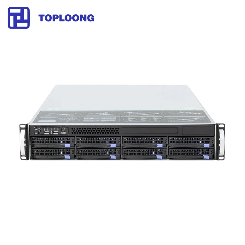Toploong Высокое качество 8 отсеки с SAS/SATA разъем 2U серверное шасси ATX