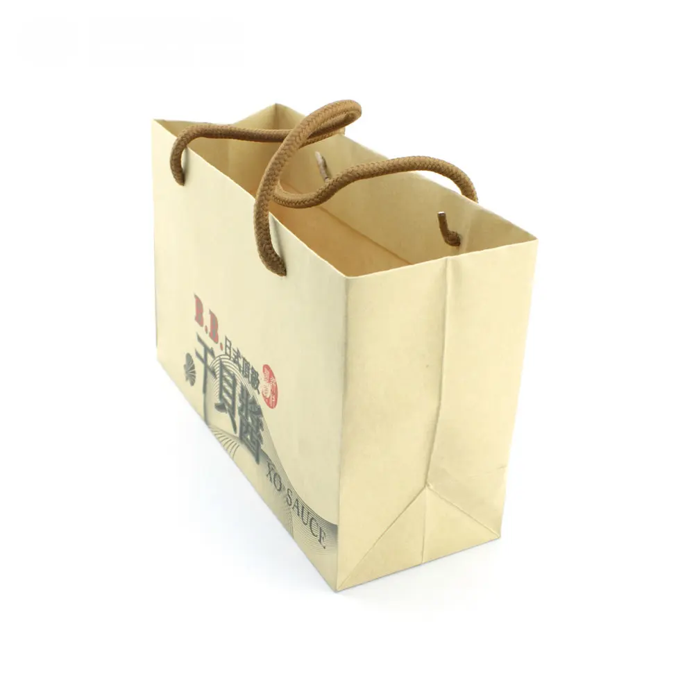 Custom Logo Printed Natural Kraft Paper Bags