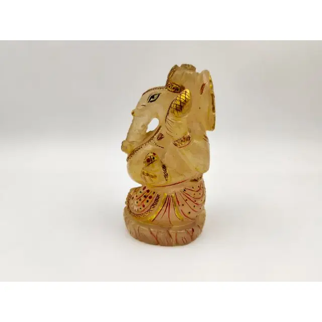 Rose Quartz Painting Ganesh Decorative Hindu God Crafts Resin God Ganesh Statue for sale at wholesale price