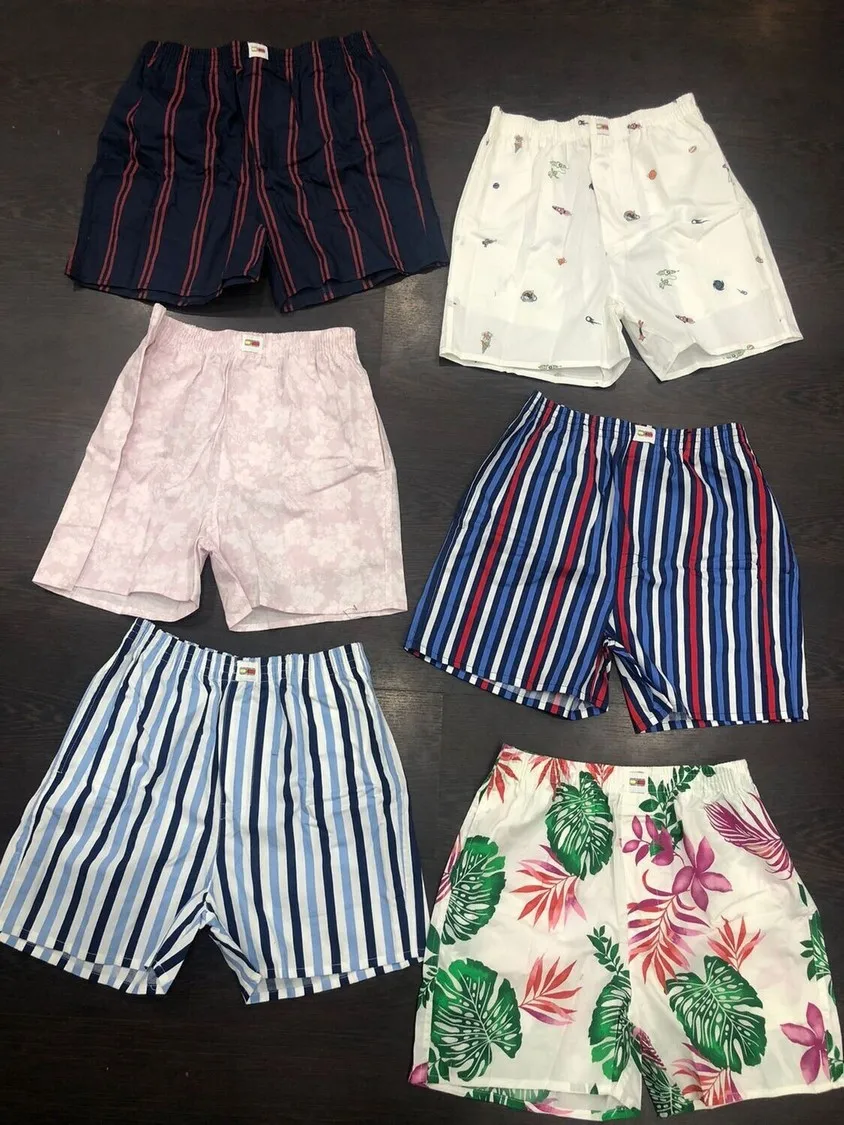 Top Selling Super Trending Finest Poplin Prints OEM Brand 100% Classic Cotton Woven Side Pocket Boxer Shorts Briefs for Men