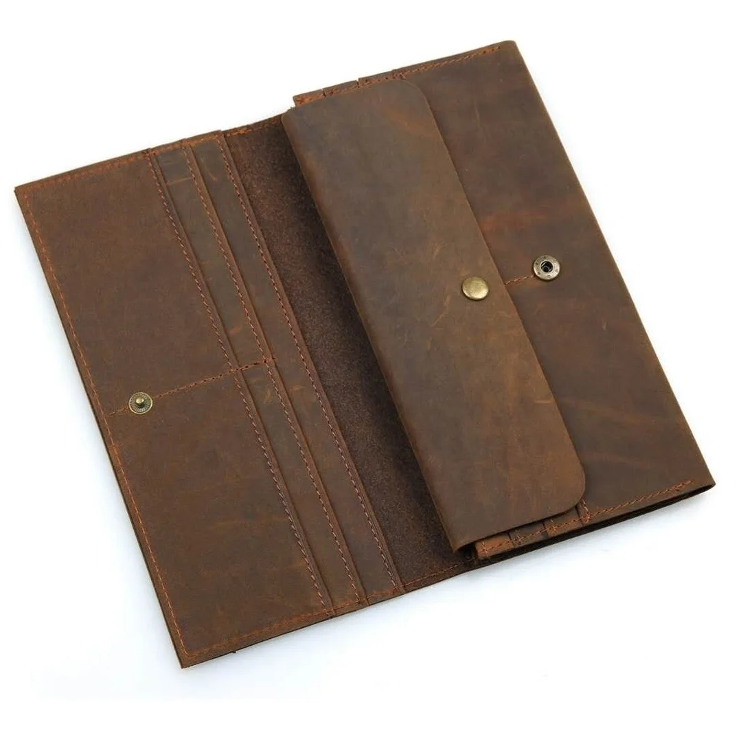 Top selling Card Multi Function Leather Long Wallet Cow-Hide Leather Long Wallets