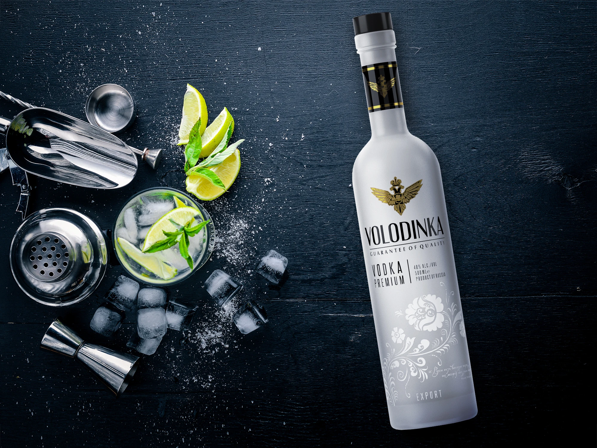 Оптовая продажа высококачественных спиртовых напитков, насыпная упаковка, 500 мл, тубус класса люкс, спиртовая русская натуральная водка «Volodinka»