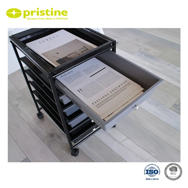 6-PP plastic drawers rolling storage cart | Taiwan | pp | tray on the top | organizer trolley | utility | wheels
