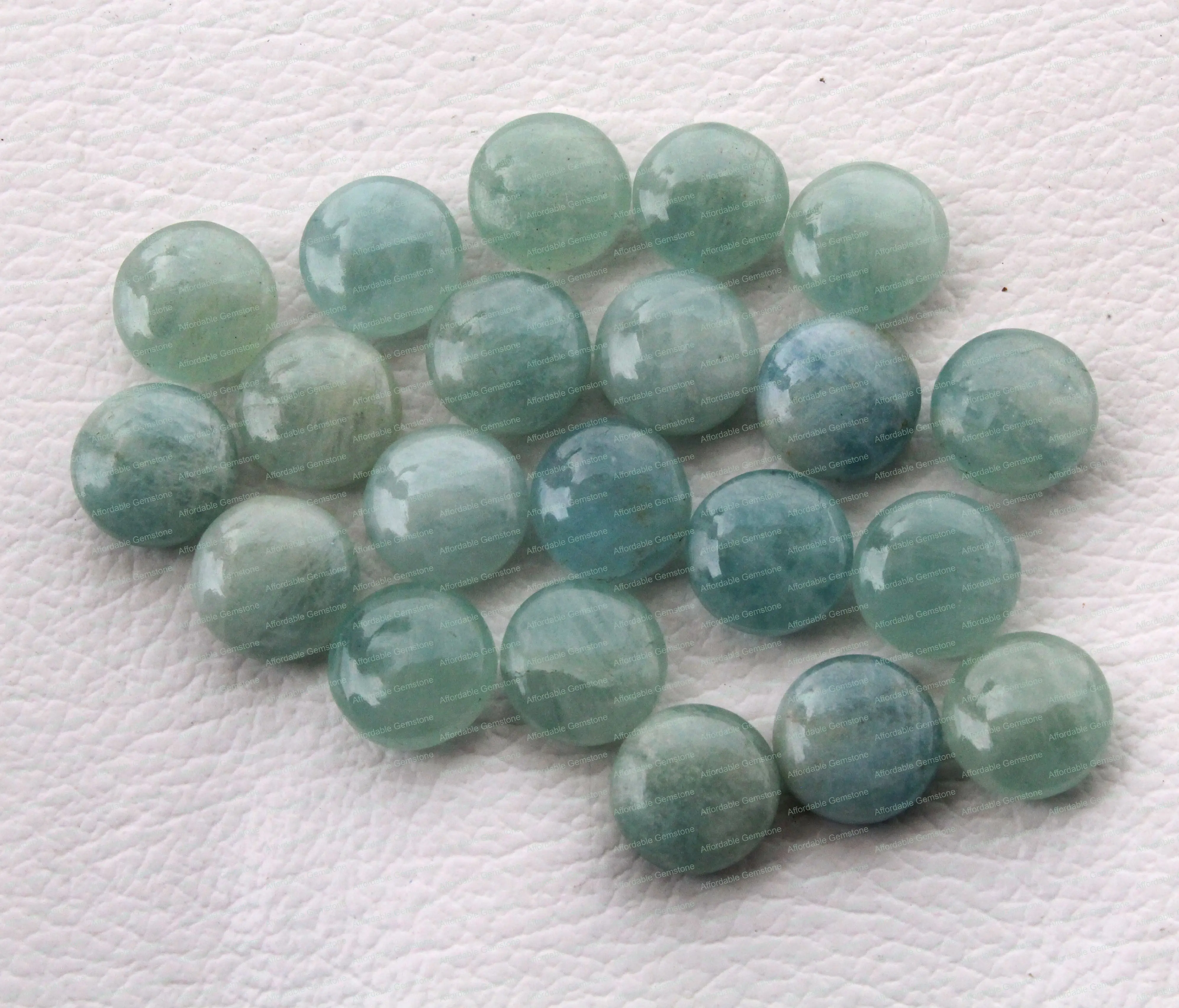 Natural Aquamarine Loose Cabochon Top Drilled Gemstone Handmade Stone Round shape Jewelry making stone Size 12MM