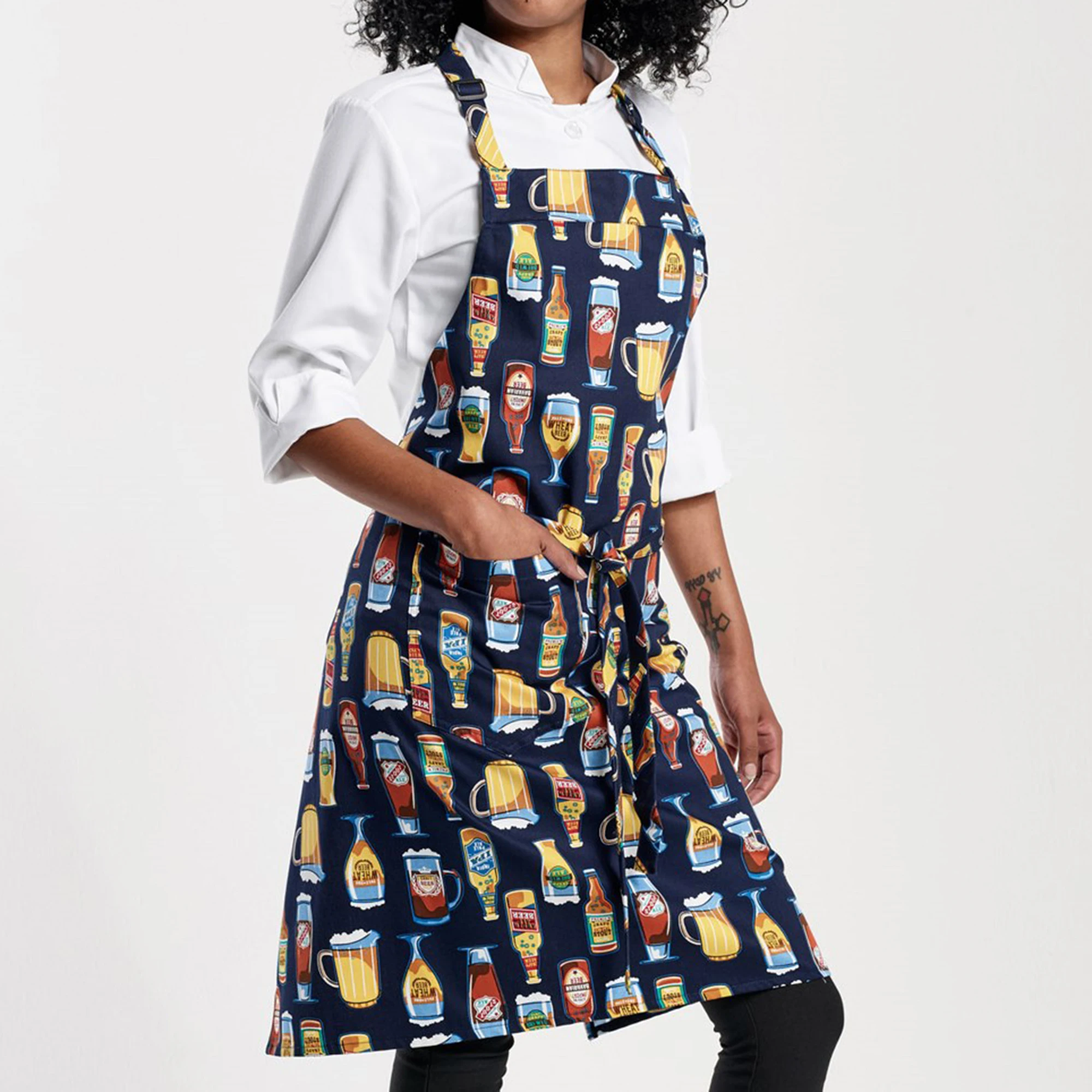 bib apron chef aprons customized logo cotton for the restaurant leather aprons 2021 new design personalized brand design