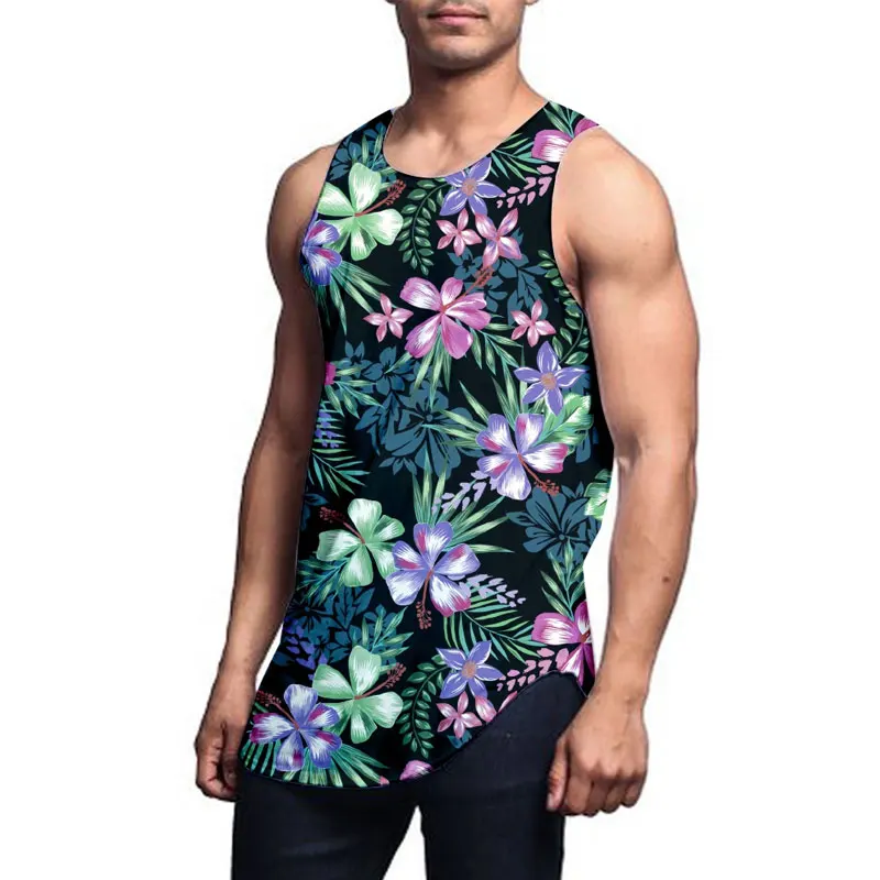 
Wholesale Sublimation Printed Tank Top Your Own Cheap Price Tank Top Cotton Polyester Men Tank Top 