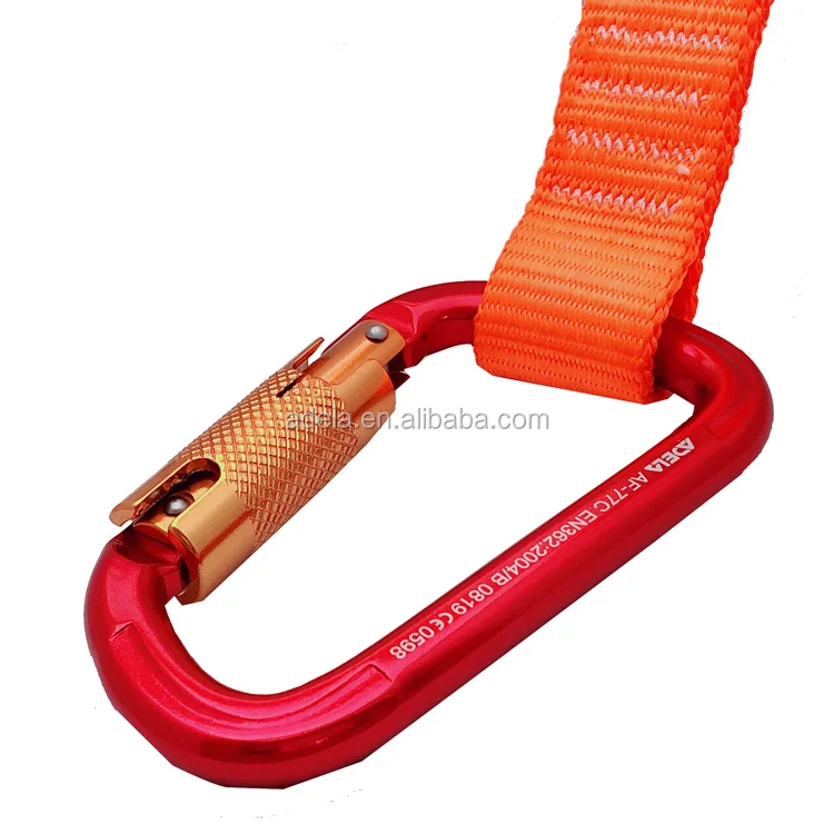Taiwan ADELA CE Certified Carabiner D-Shape D Triple-Lock Industrial Connecting Link Made of Alloy Aluminum