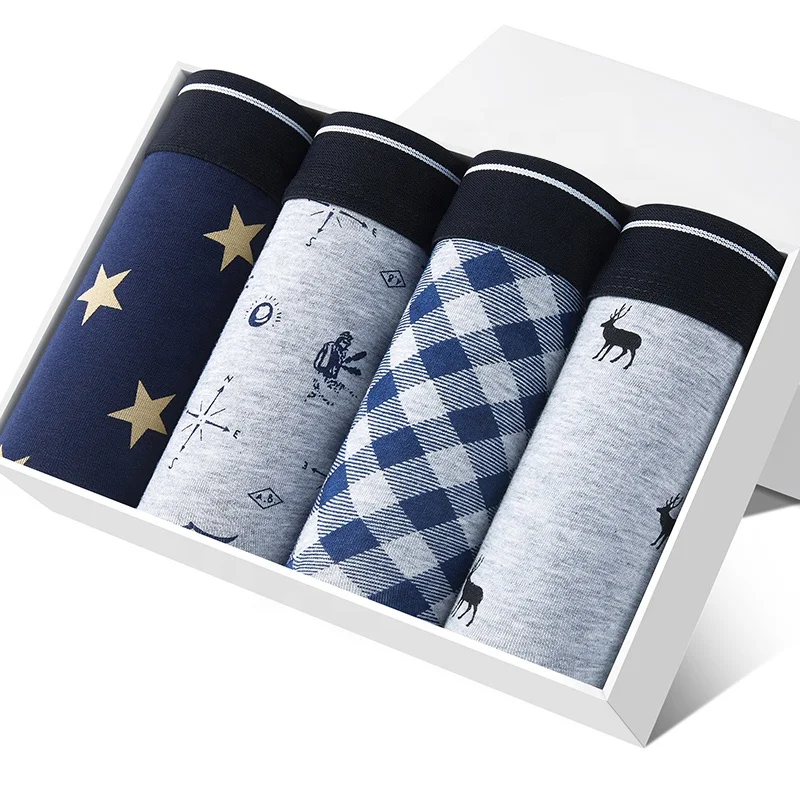 Latest luxury underwear men boxer briefs print boxer briefs mens underwear with best service