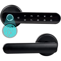Electronic Fingerprint Smart Handle Keyless Opening Door Lock with Finger print App BLE Key Electronic for Apartment Garage