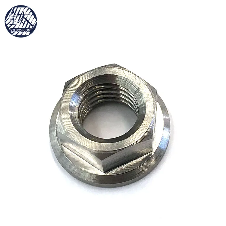 DIN6923 M6 M8 M10 M12 Titanium Gr5 Hex Flange Nuts For Motorcycle Electric Vehicle Refitting