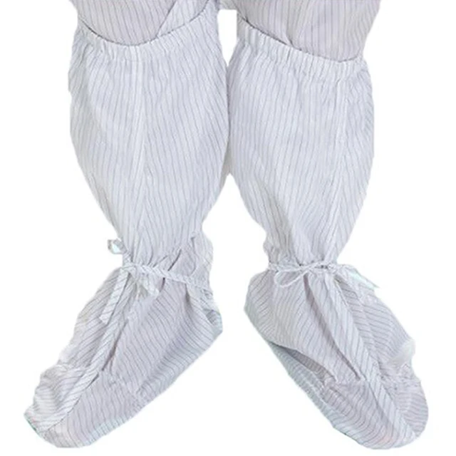 Антистатические высокие пинетки Cleanroom, защитный комбинезон для ног, обычные полосы (SR)