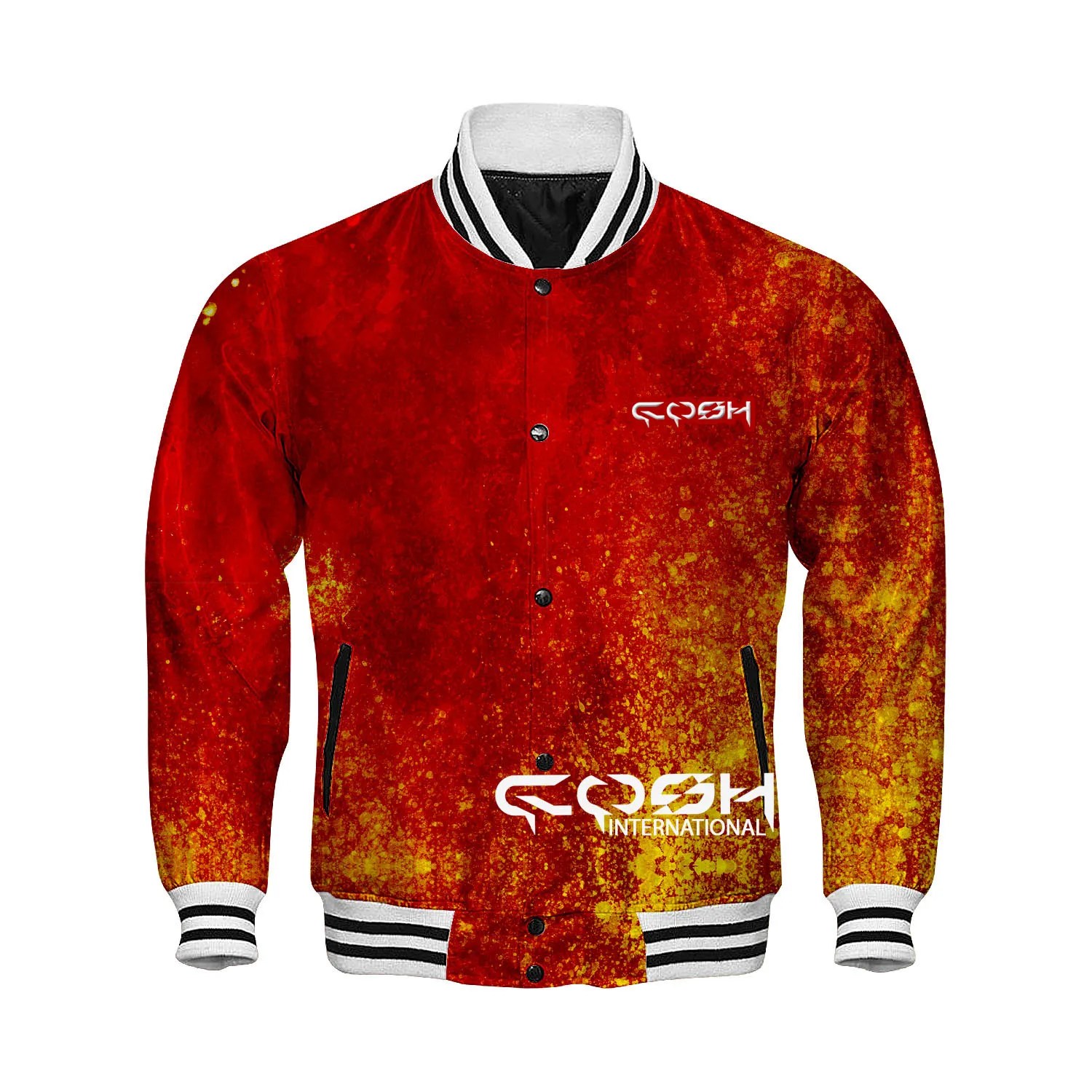 Digital Sublimation Printed Pullover Long Sleeves Satin Baseball Jacket Wholesale Windproof Letterman Jacket From Pakistan