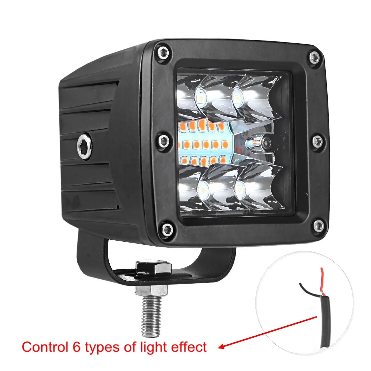 12V 24V 3 'дюймовый светодиодный свет работы Cube стручки Янтарный Белый мигающий светодиод дальнего света для Пикап 4x4 ATV UTV