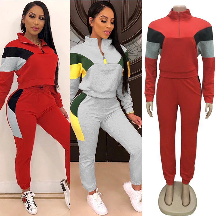 Custom Logo Ladies Jogger 2 Piece Fitness Clothing Sweat Track Suits Jogging Sportsuit Womens Tracksuits