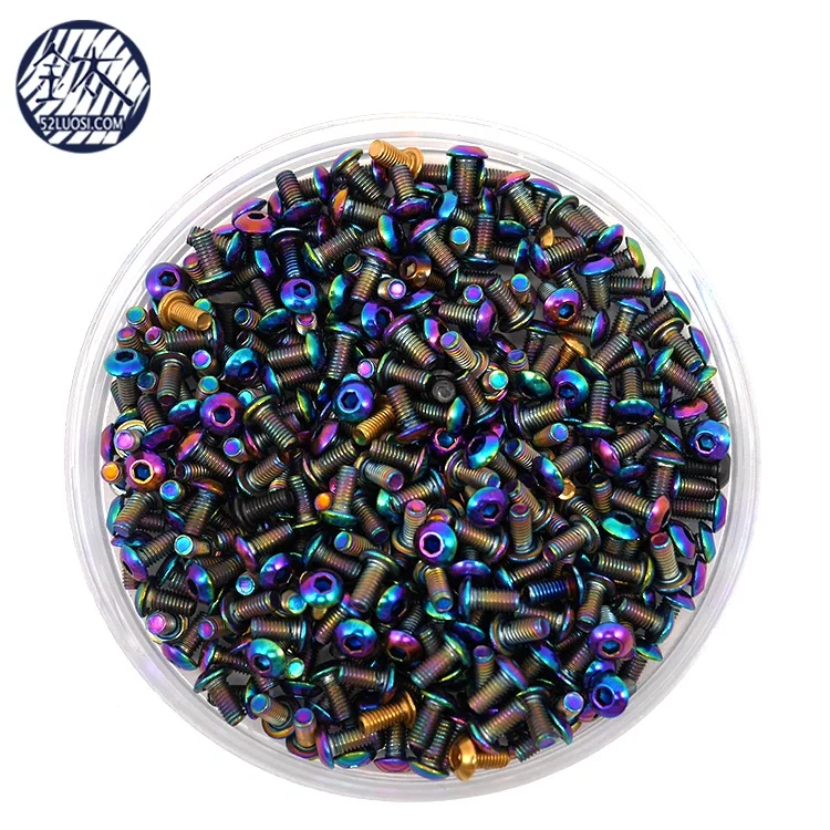 Анодированные титановые винты M3 для велосипеда радужной расцветки