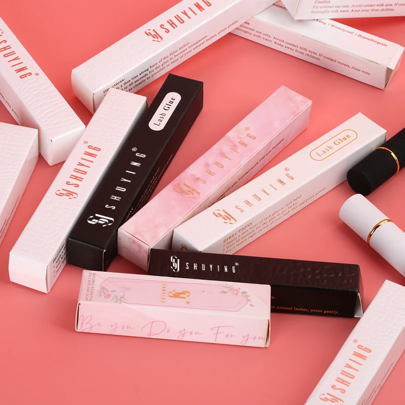 Wholesale Small Paper Box Customize Eyelash Glue Box Adhesive Magic Eyeliner Custom Eyelash Glue Packaging