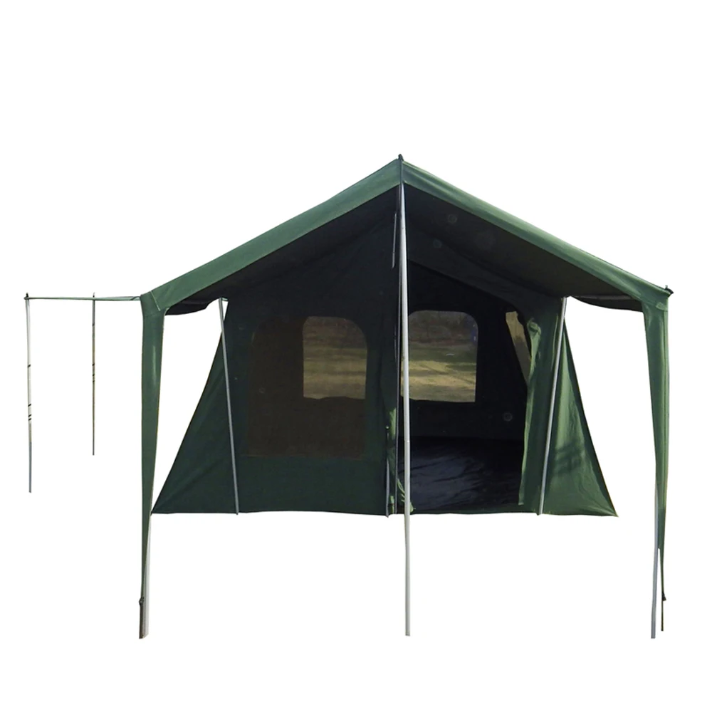 High quality hard floor camper trailer outdoor family event canvas safari lodge tent / Outdoor Canvas Lodge Tent for Camp