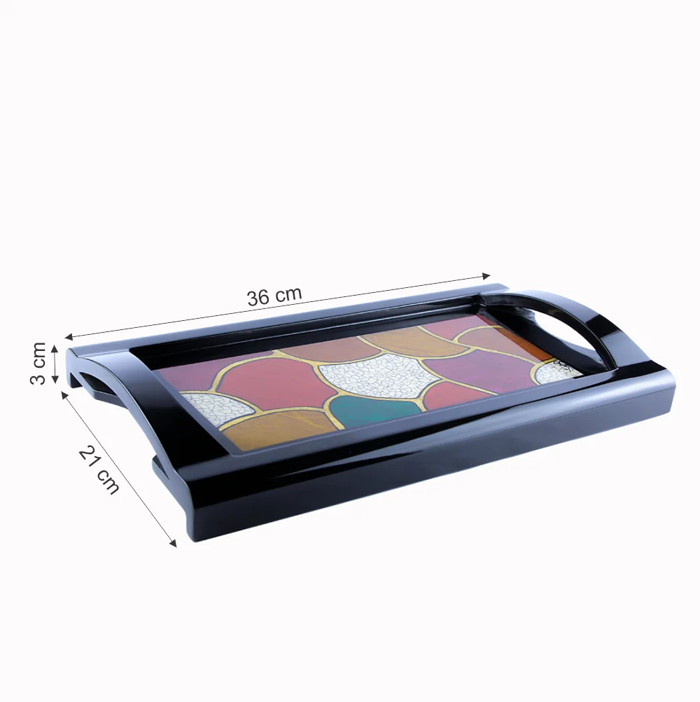 
Vietnam Design Hot Trend Lacquer Wooden Tray Home Restaurant Serving Trays Handle For Kitchen 