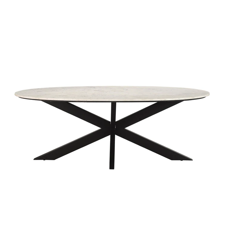 
Latest Design Pure Marble Top Quality Villa Interior Marble Dinning Table 