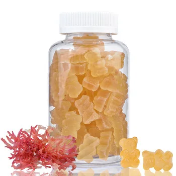 All Natural Vegan Organic Yellow Sea Moss Gummies with Bladderwrack and Burdock White Label Gummies Candy