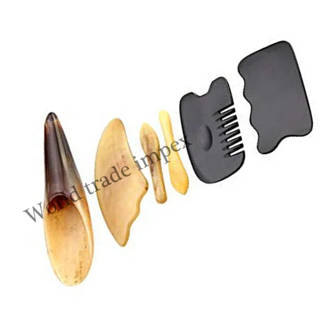 Natural ox horn massage tool handmade gua sha for facial body massage