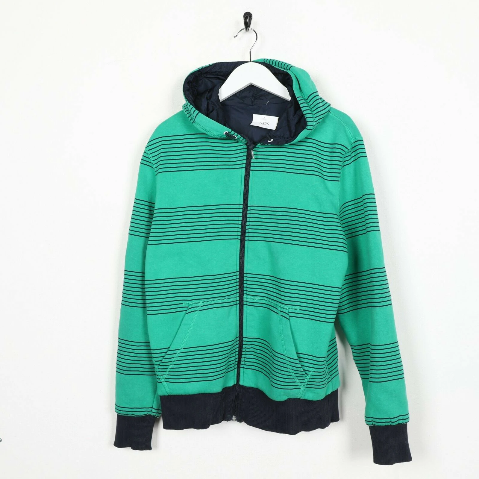 Reversible Zip Up Hoodie Sweatshirt Green Blue | Medium