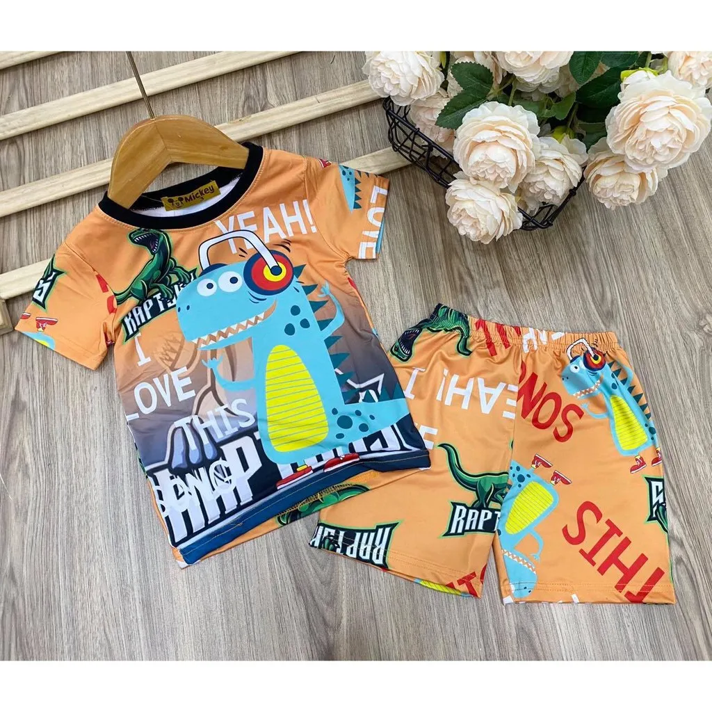 Комплекты одежды для мальчиков высокого качества из полиэстера с 3D рисунком мультфильма оптовая продажа детской простая одежда размер на заказ