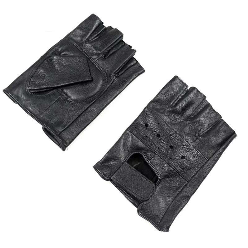 Best Selling Custom Cow Hide Grain Leather Driving Gloves Wholesale Top Quality Half Finger Driving Gloves