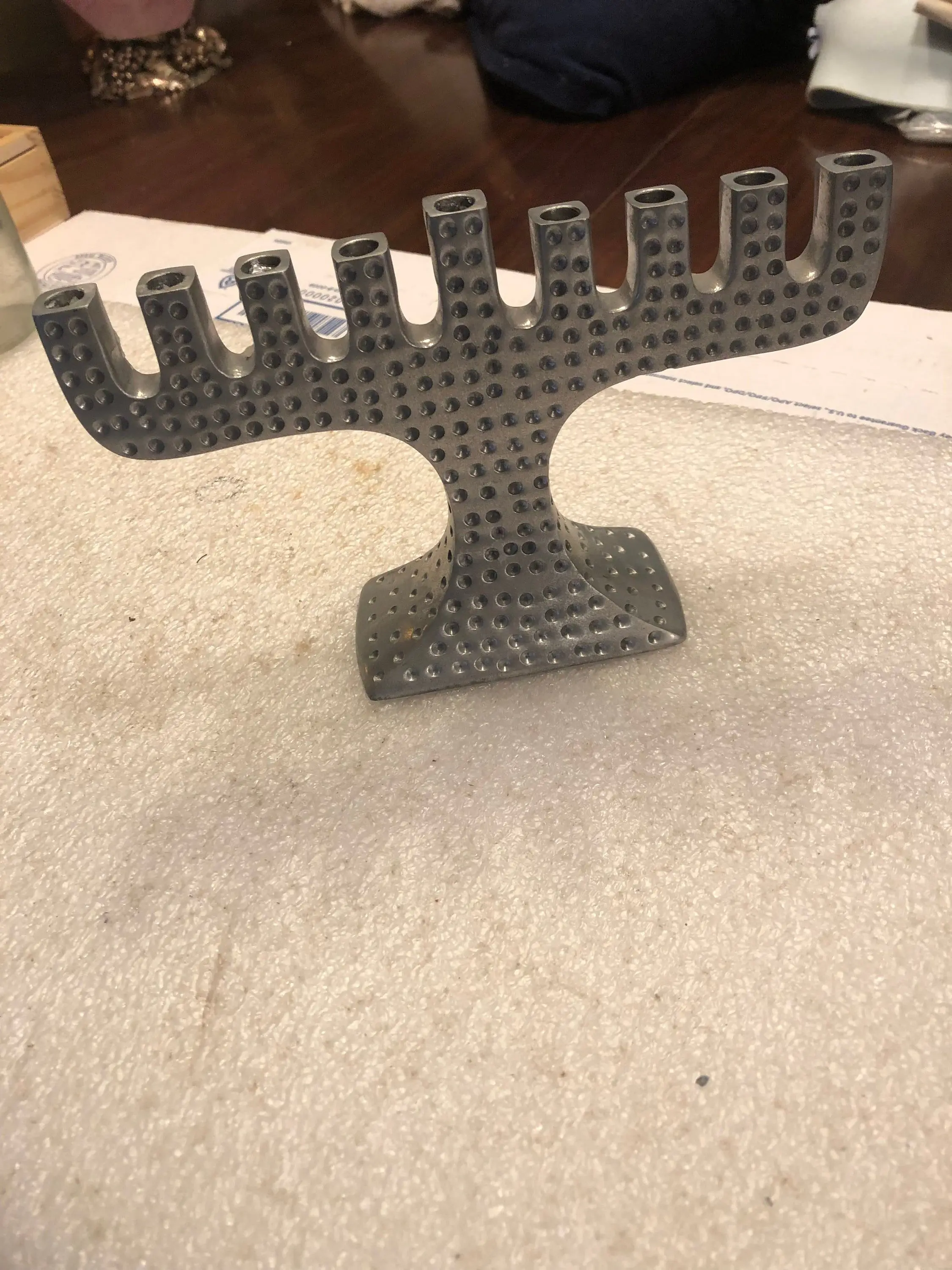 Modern Design Aluminium Candelabra menorah hammered candle stick for hanukkah 7 arms at wholesale price in nickel from India