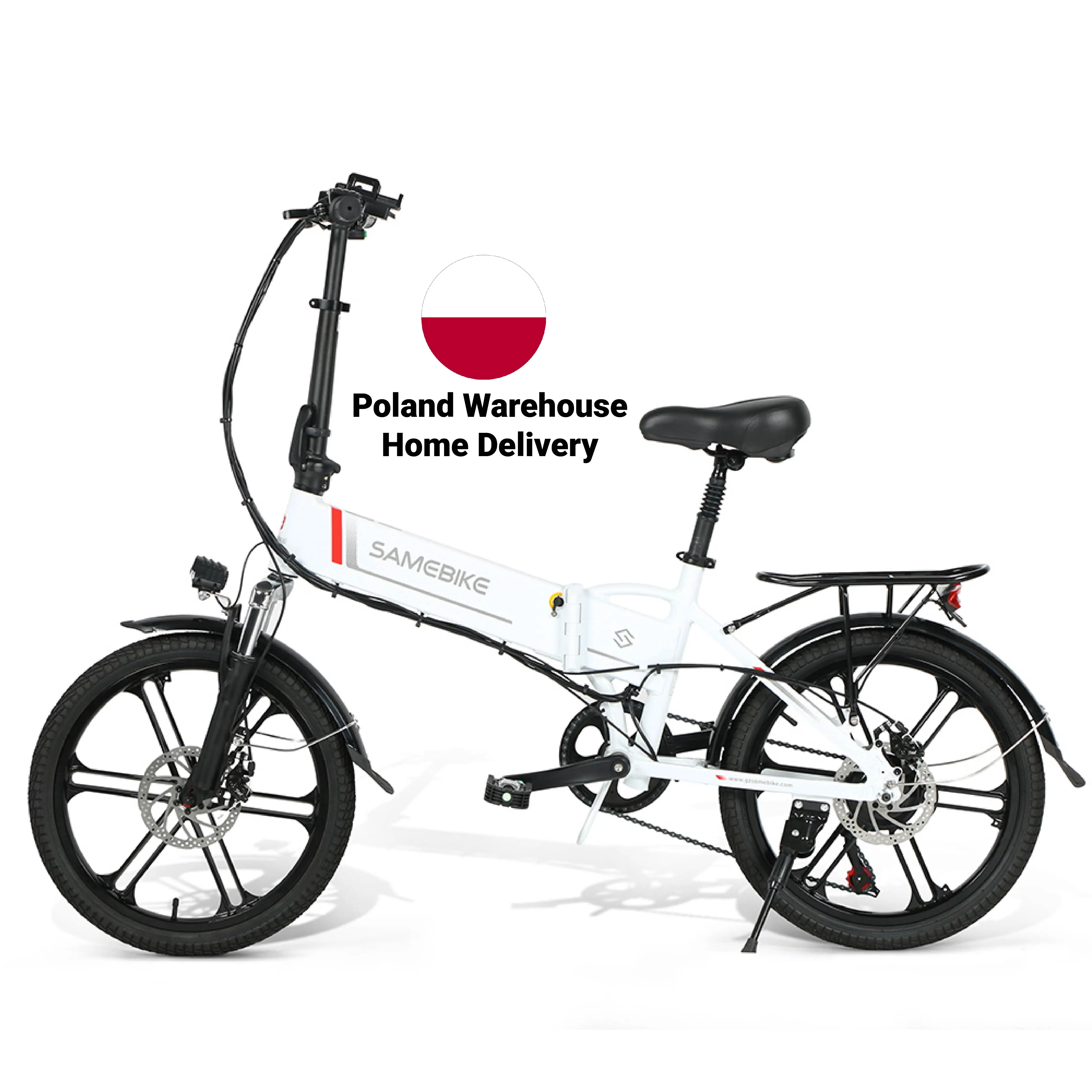 Poland EU Warehouse Aluminum Alloy Folding Foldable Fat E-bicycle E-bike Electric Bike 350W 48V Max Speed Power